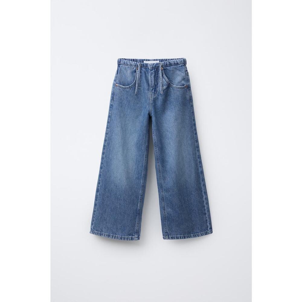 Trendy Zara Girls Wide Leg Denim Jeans - Size 11-12Y